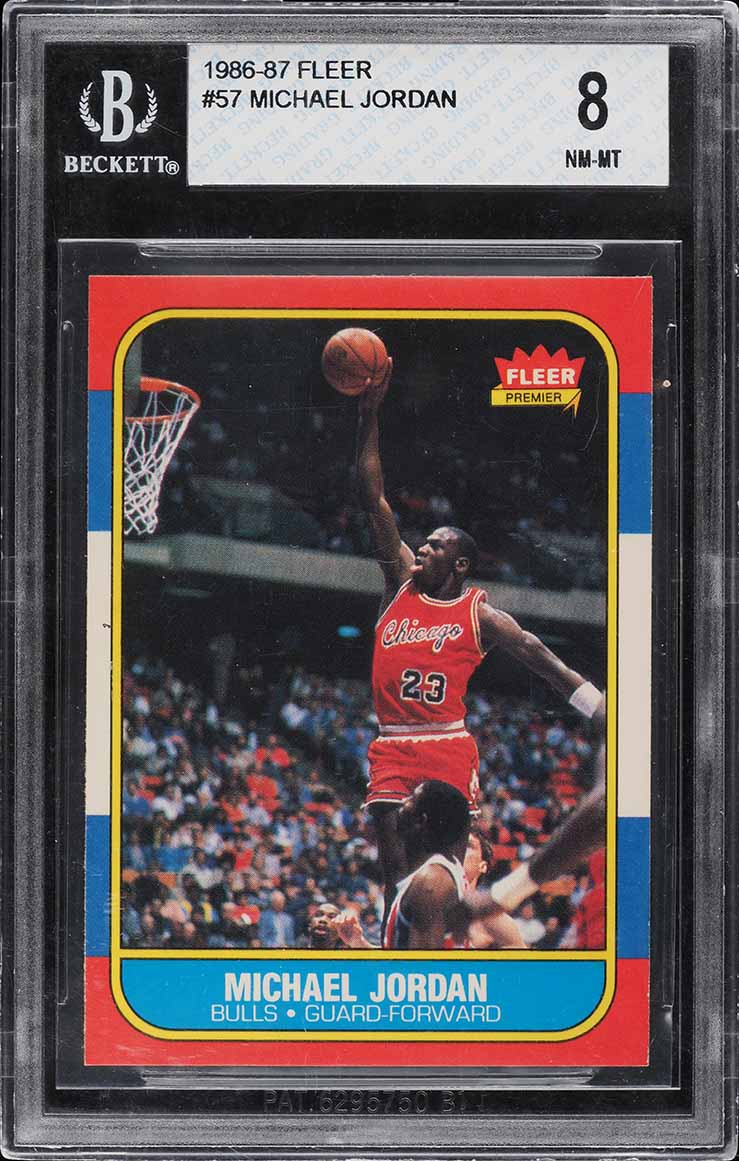 1986 Fleer Basketball Michael Jordan ROOKIE #57 BGS 8 NM-MT