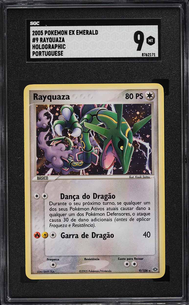 2005 Pokemon Portuguese Ex Emerald Holo Rayquaza #9 PSA 9 MINT on Fanatics  Collect