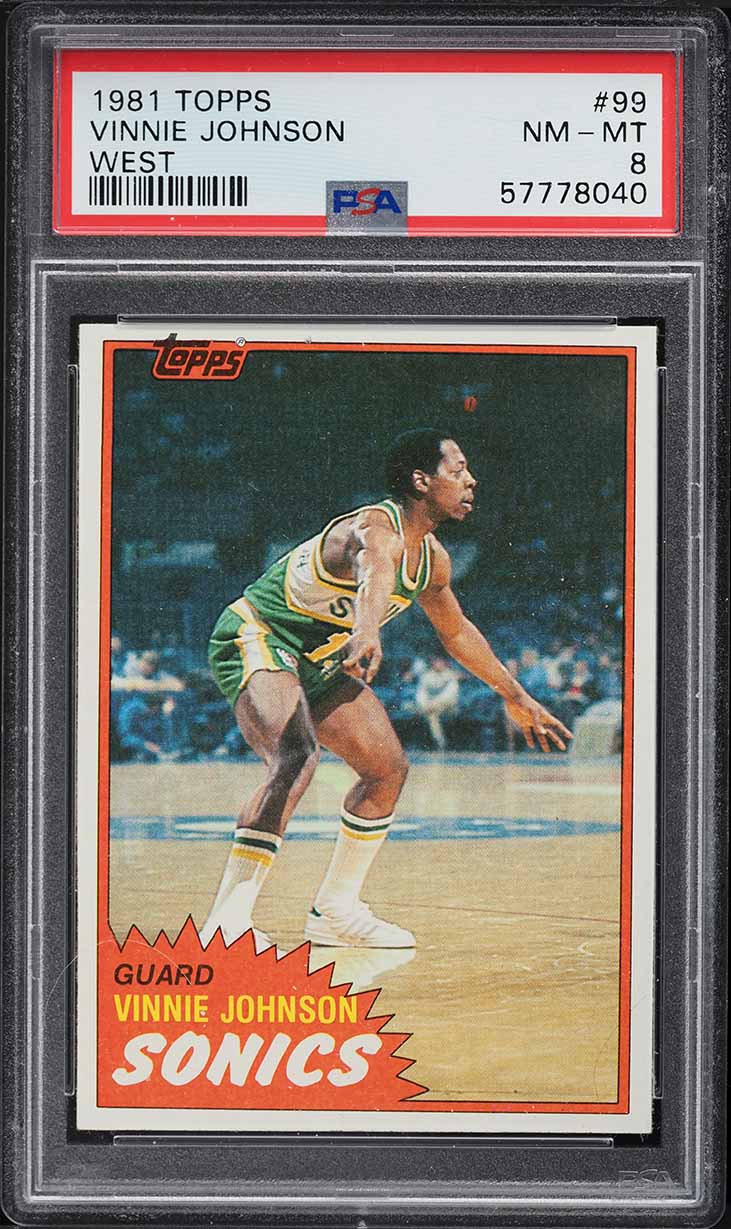 1981 Topps Basketball Vinnie Johnson WEST #99 PSA 8 NM-MT