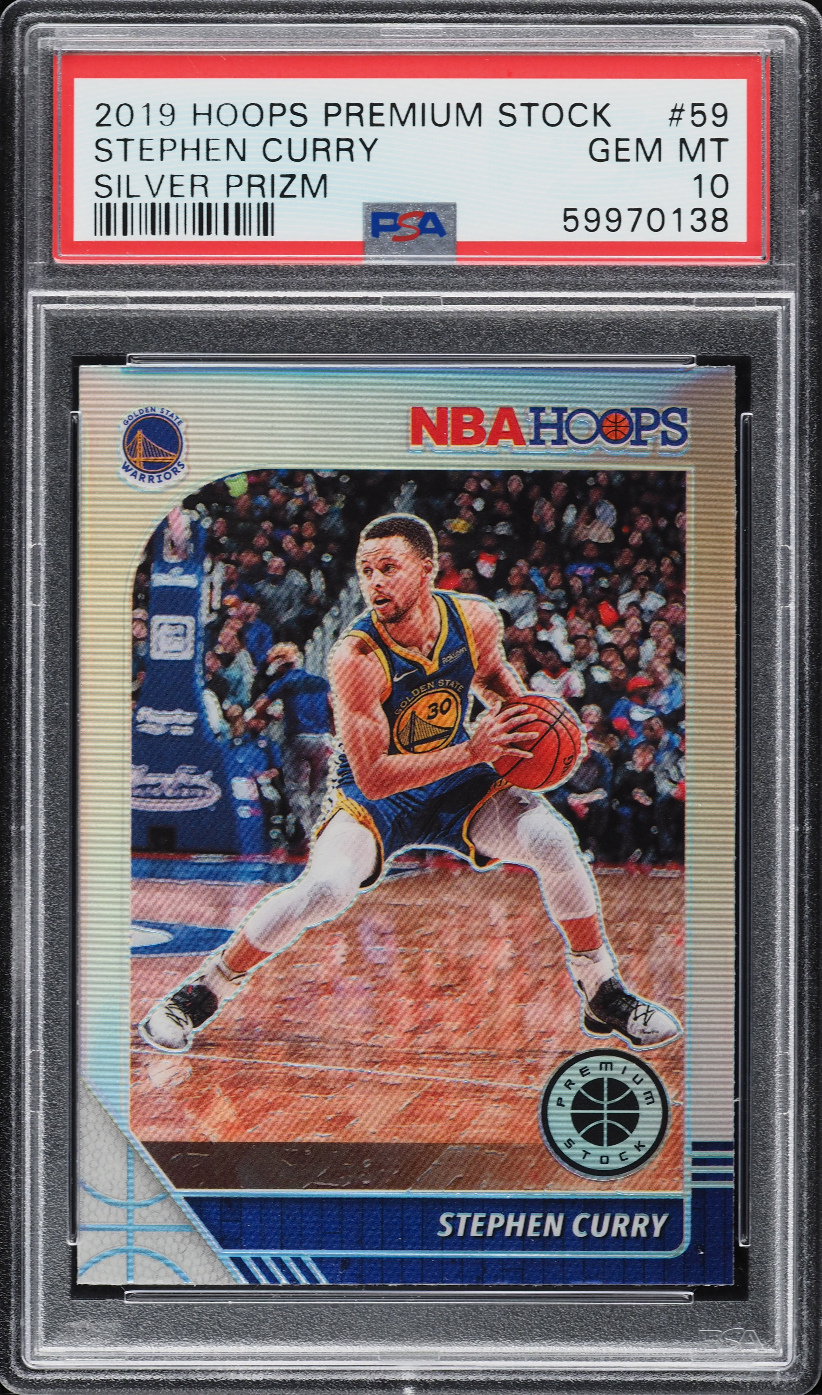 2019 Hoops Premium Stock Silver Prizm Stephen Curry #59 PSA 10 GEM