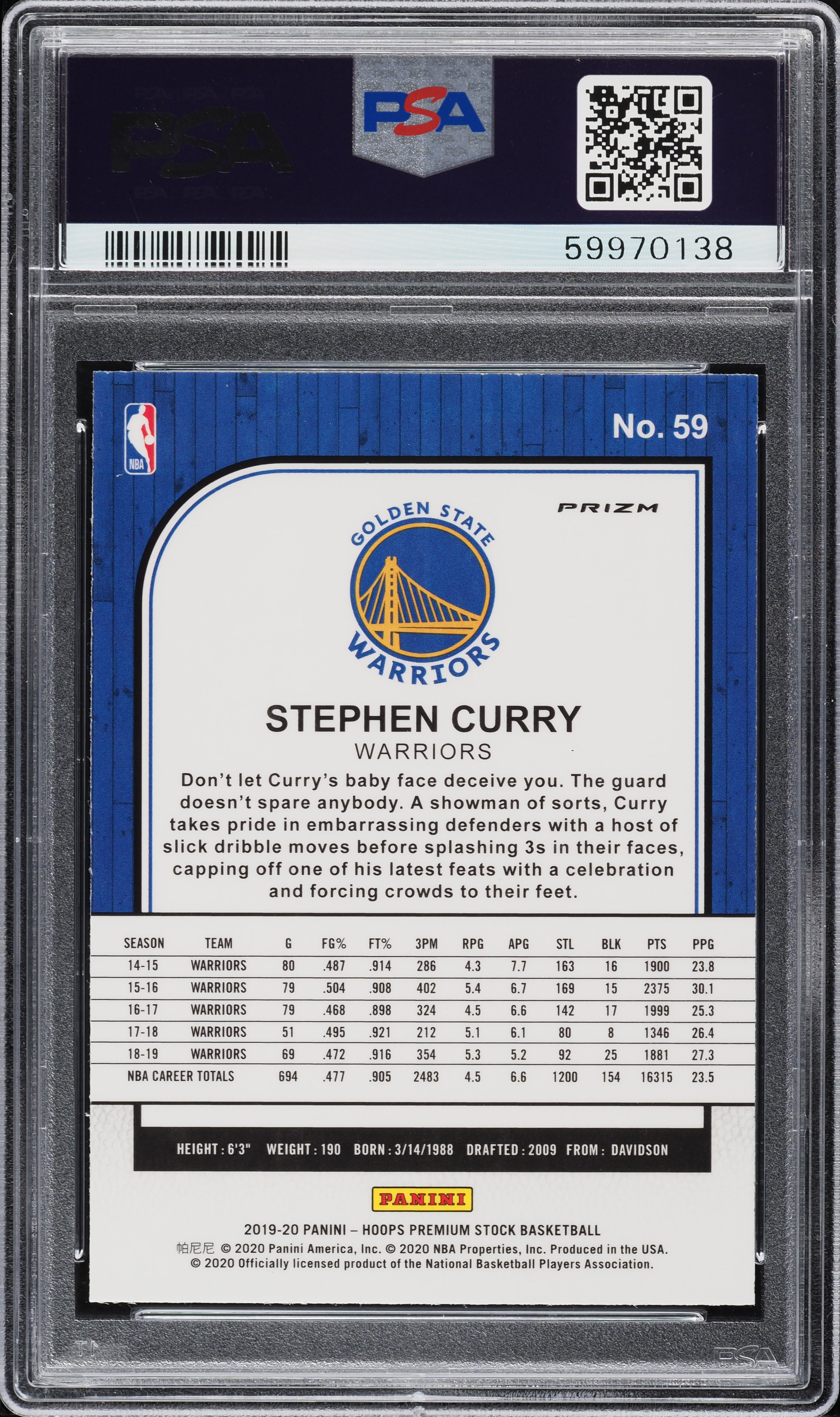 その他 2019 Silver Prizm Stephen Curry PSA 10 Amazon.com: Stephen Curry 2019 Silver Prizm #98 Graded PSA 10