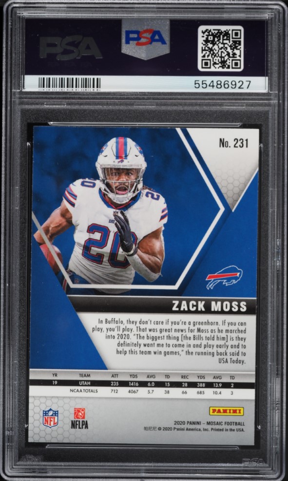 2020 Panini Mosaic Zack Moss ROOKIE #231 PSA 9 MINT