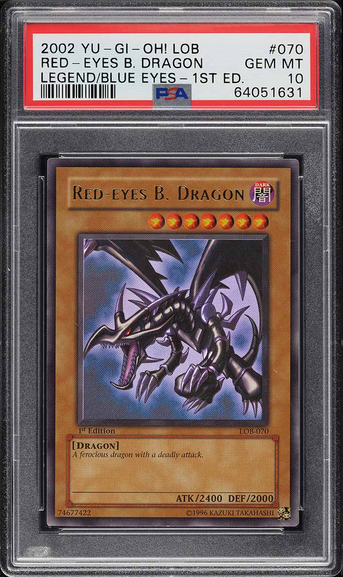 2002 Yu-Gi-Oh! Legend Of Blue-Eyes 1st Ed Red-Eyes Black Dragon #LOB-070 PSA 10