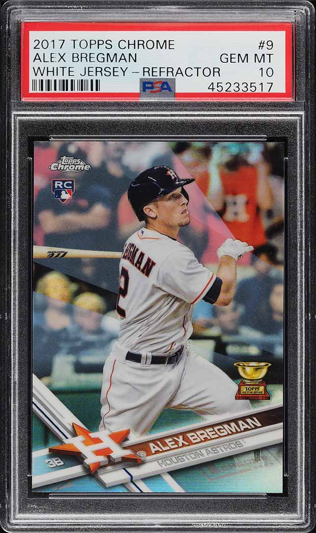 2017 Topps Chrome Refractor Alex Bregman ROOKIE #9 PSA 10 GEM MINT