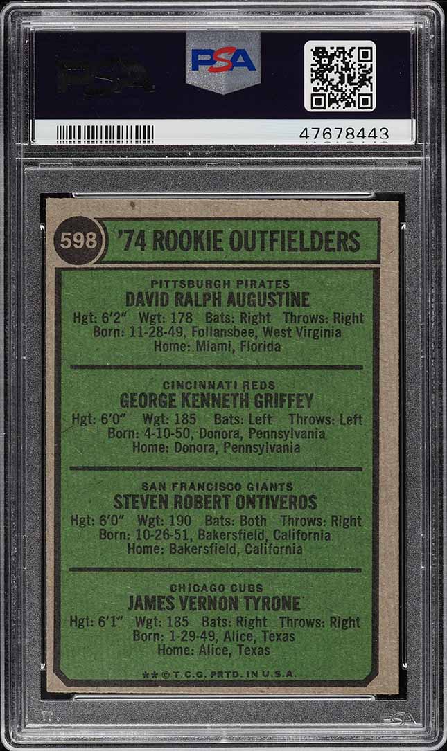 1974 Topps Ken Griffey Sr. ROOKIE #598 PSA 8 NM-MT