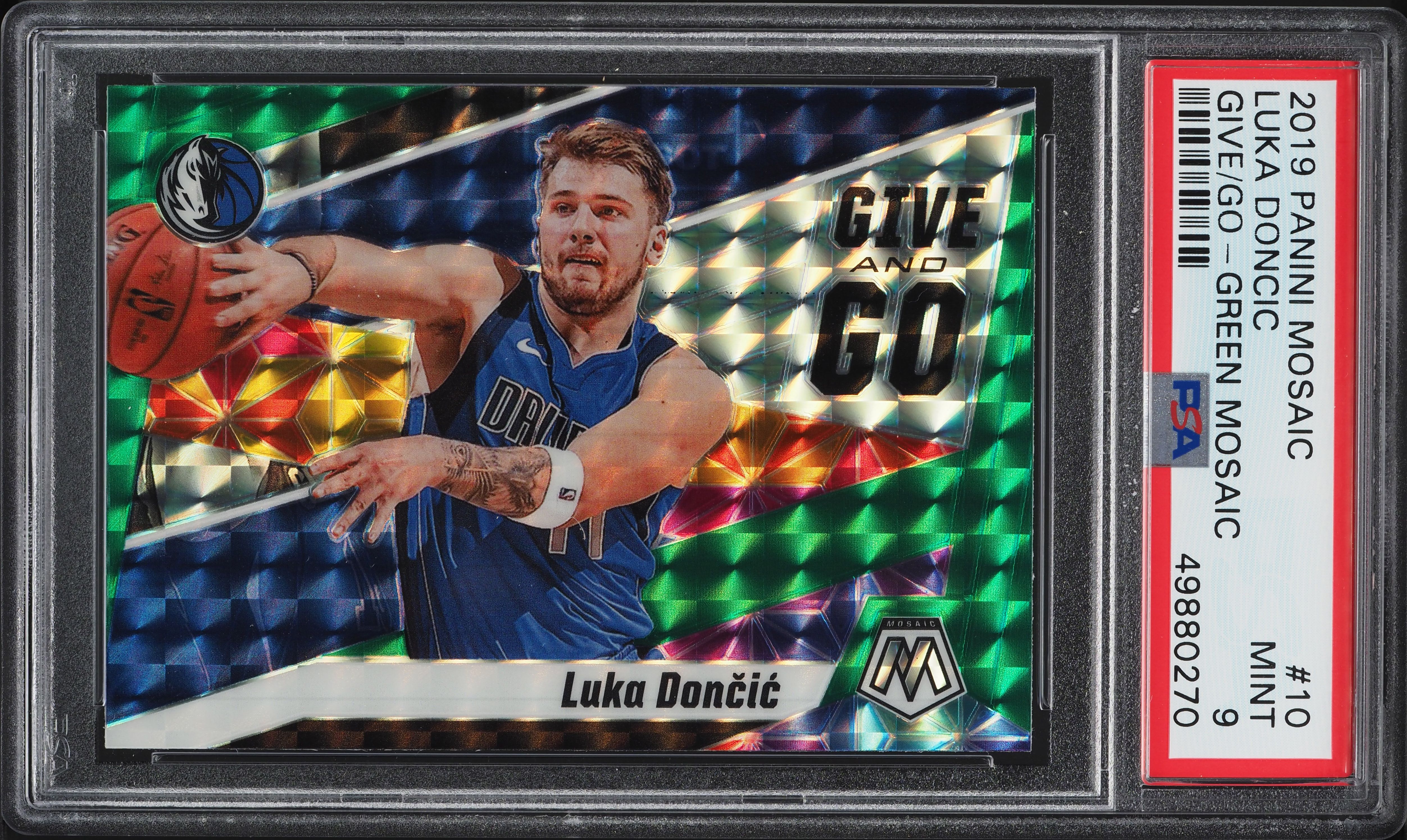 2019 Panini Mosaic Give & Go Green Luka Doncic #10 PSA 9 MINT on