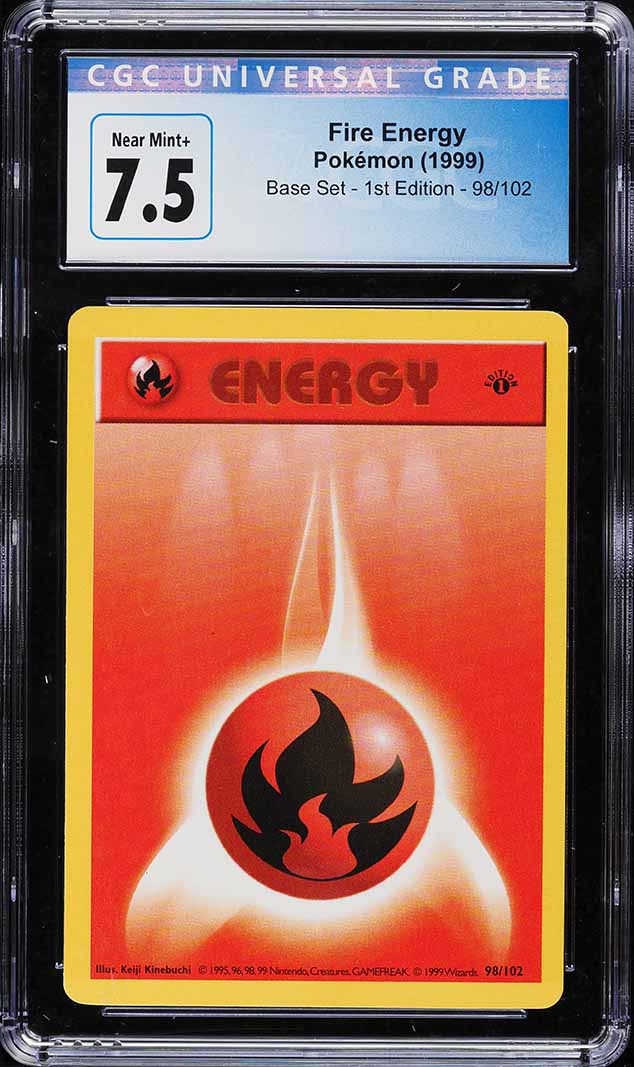 1999 Pokemon Base Set Shadowless Fire Energy #98 CGC 10 PRISTINE on  Fanatics Collect