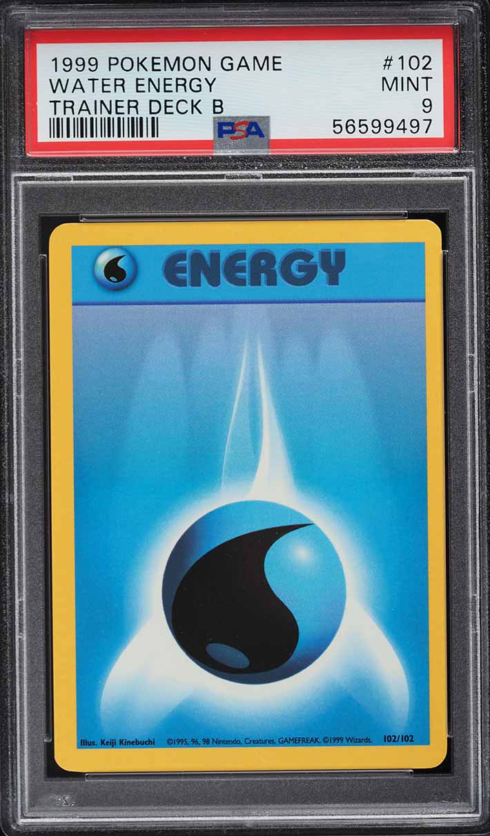 1999 Pokemon Base Set Trainer Deck B Water Energy #102 PSA 9 MINT