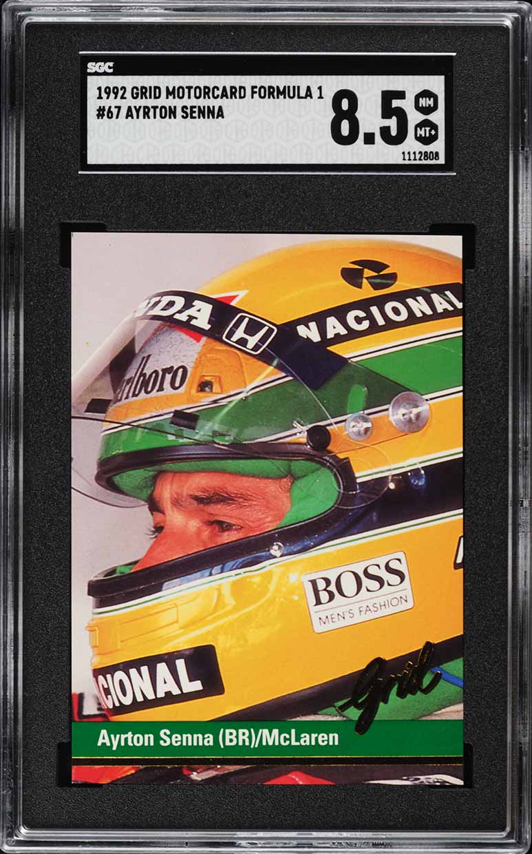 1992 Grid Motorcard Formula 1 Ayrton Senna #67 SGC 8.5 NM-MT+