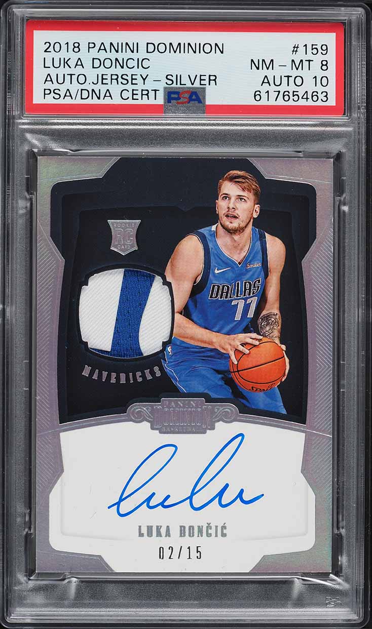 2018 Panini Dominion Silver Luka Doncic ROOKIE PATCH AUTO DNA 10