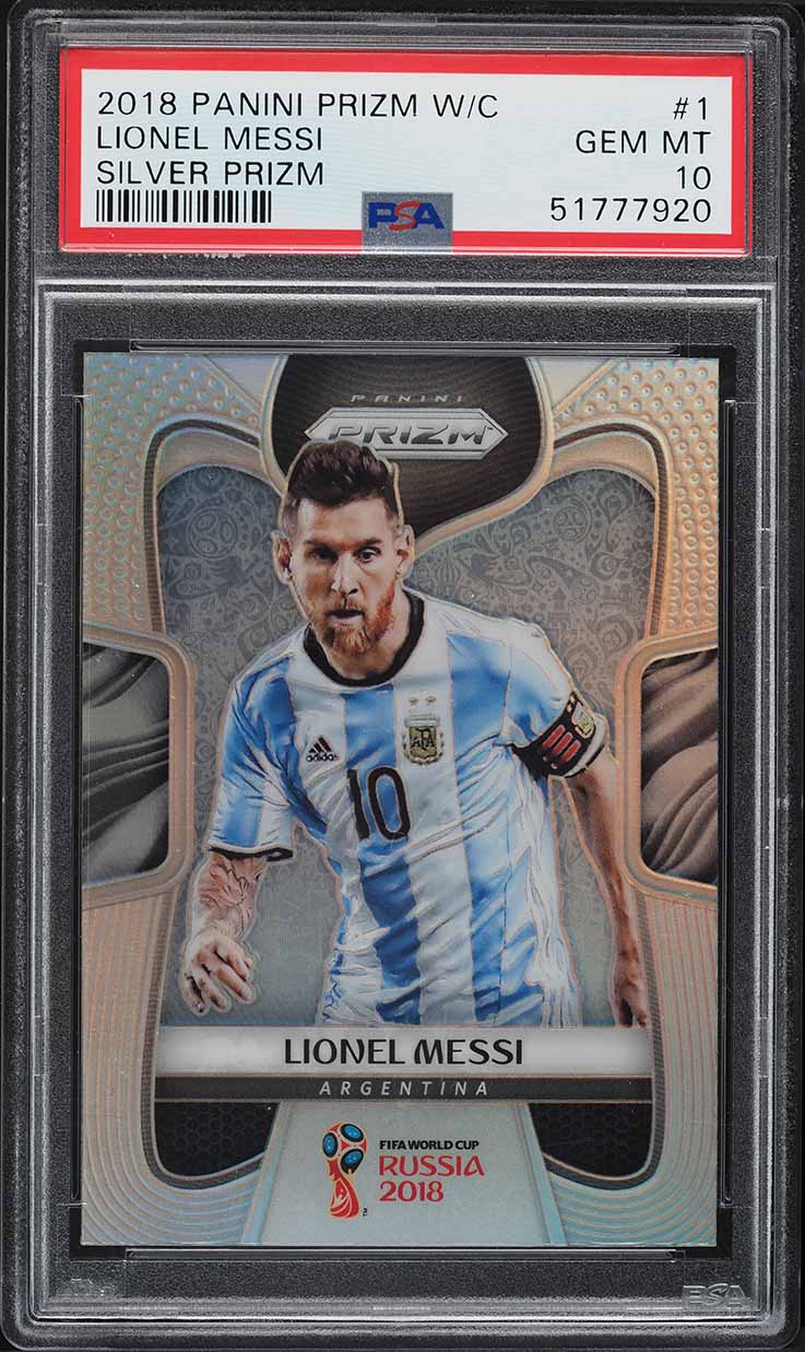 2018 Panini Prizm World Cup Silver Prizms Lionel Messi #1 PSA 10 GEM MINT