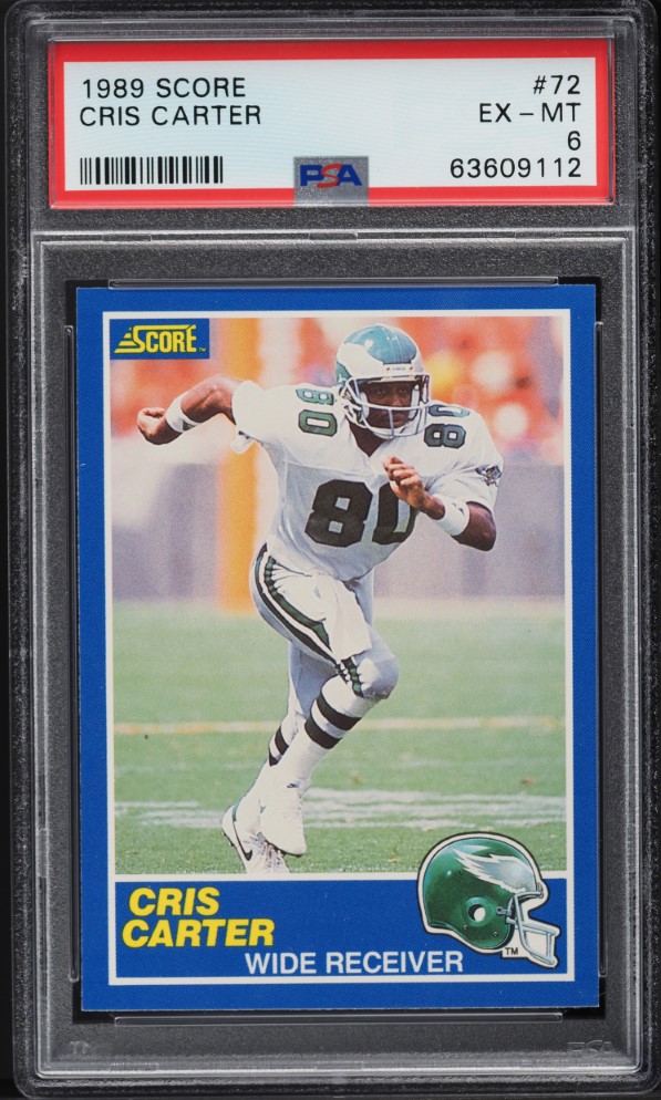 1989 Score Football Cris Carter ROOKIE #72 PSA 6 EXMT