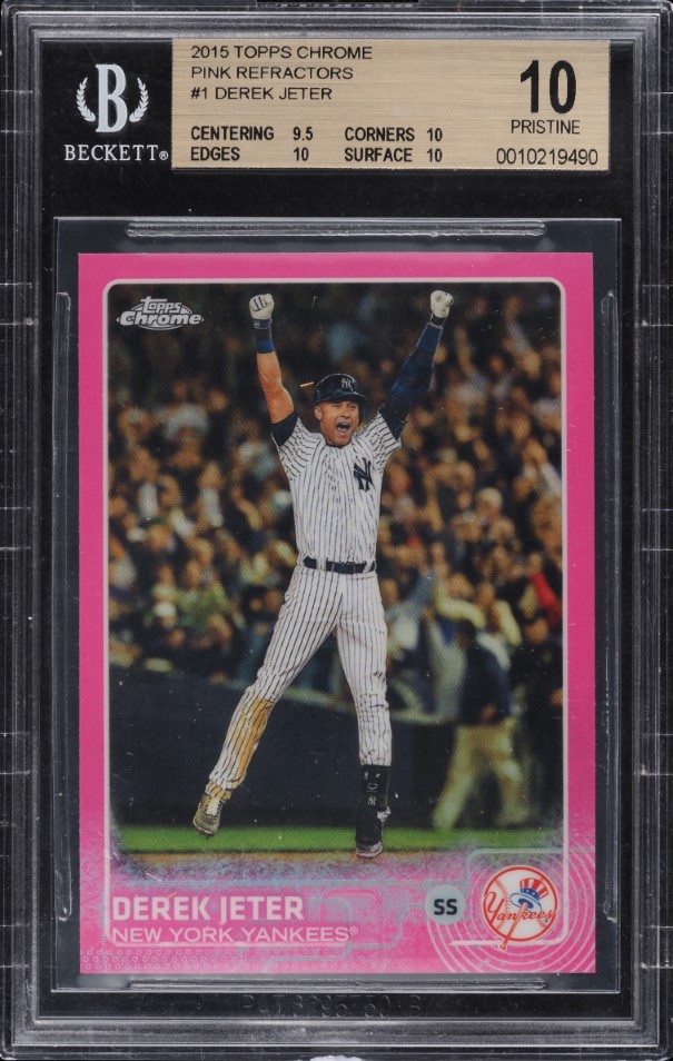 2015 Topps Chrome Pink Refractor Derek Jeter #1 BGS 10 PRISTINE