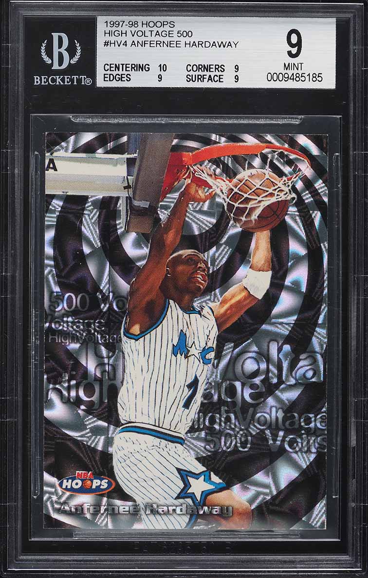 1997 Hoops High Voltage Anfernee Hardaway /500 #HV4 BGS 9 MINT on 