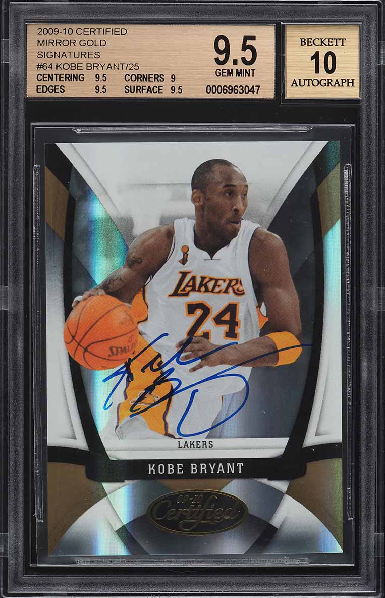 2009 Panini Certified Mirror Gold Signatures Kobe Bryant AUTO /25 #64 BGS 9.5