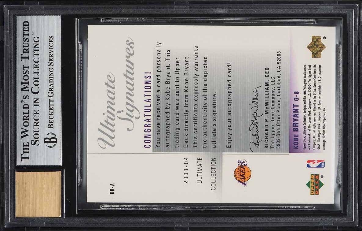 2003 Ultimate Collection Signatures Kobe Bryant AUTO #KB-A BGS 8.5