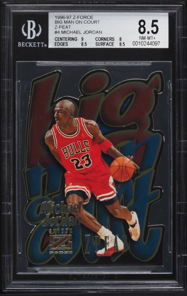 1996 Skybox Z-Force Big Man On Court Z-Peat Michael Jordan #4 BGS 8.5 NM-MT+