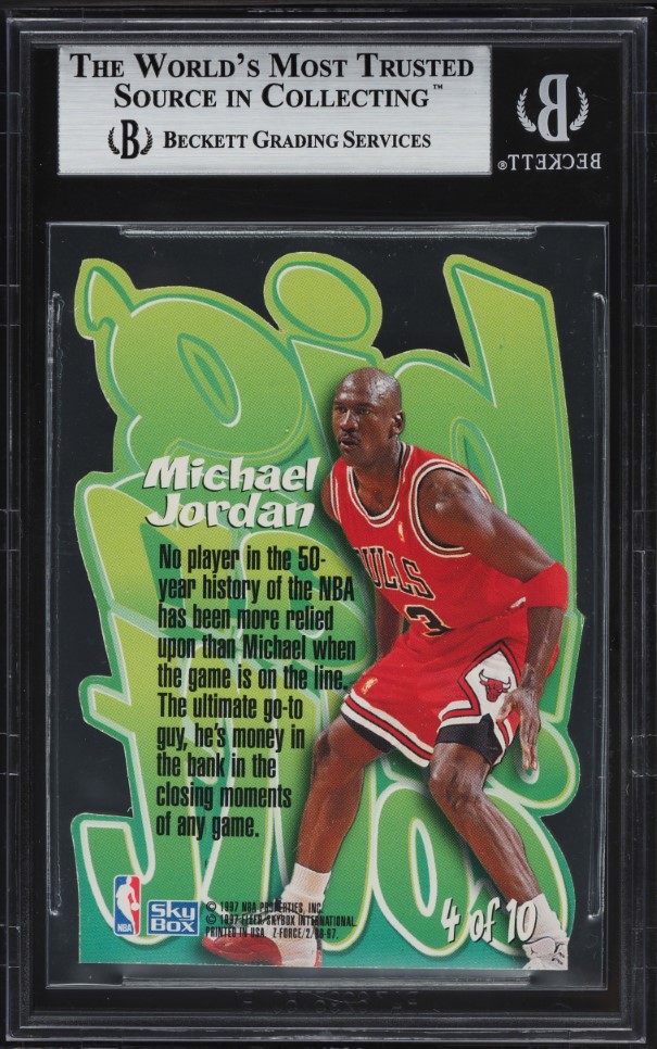 1996 Skybox Z-Force Big Man On Court Z-Peat Michael Jordan #4 BGS 8.5 NM-MT+