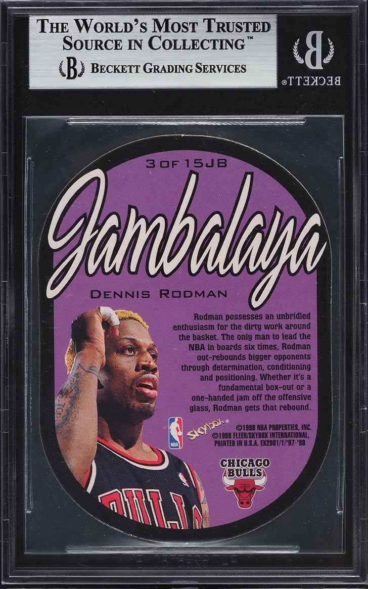 1997 Skybox E-X2001 Jambalaya Dennis Rodman #3 BGS 9 MINT