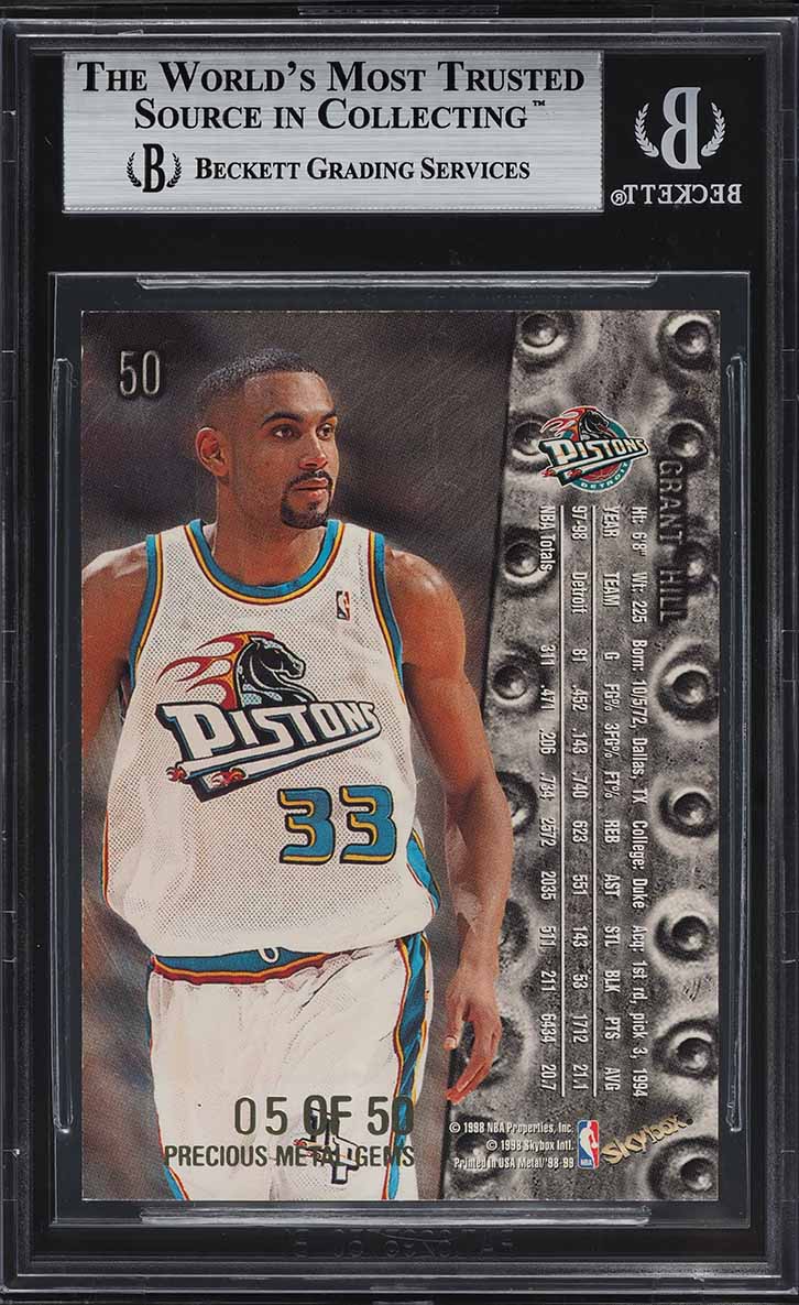 1998 Metal Universe Precious Metal Gems Grant Hill /50 #50 BGS 8.5 NM-MT+