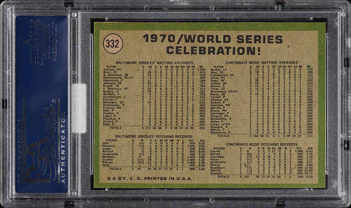 1971 Topps World Series Celebration #332 MBA PSA 8.5 NM-MT+