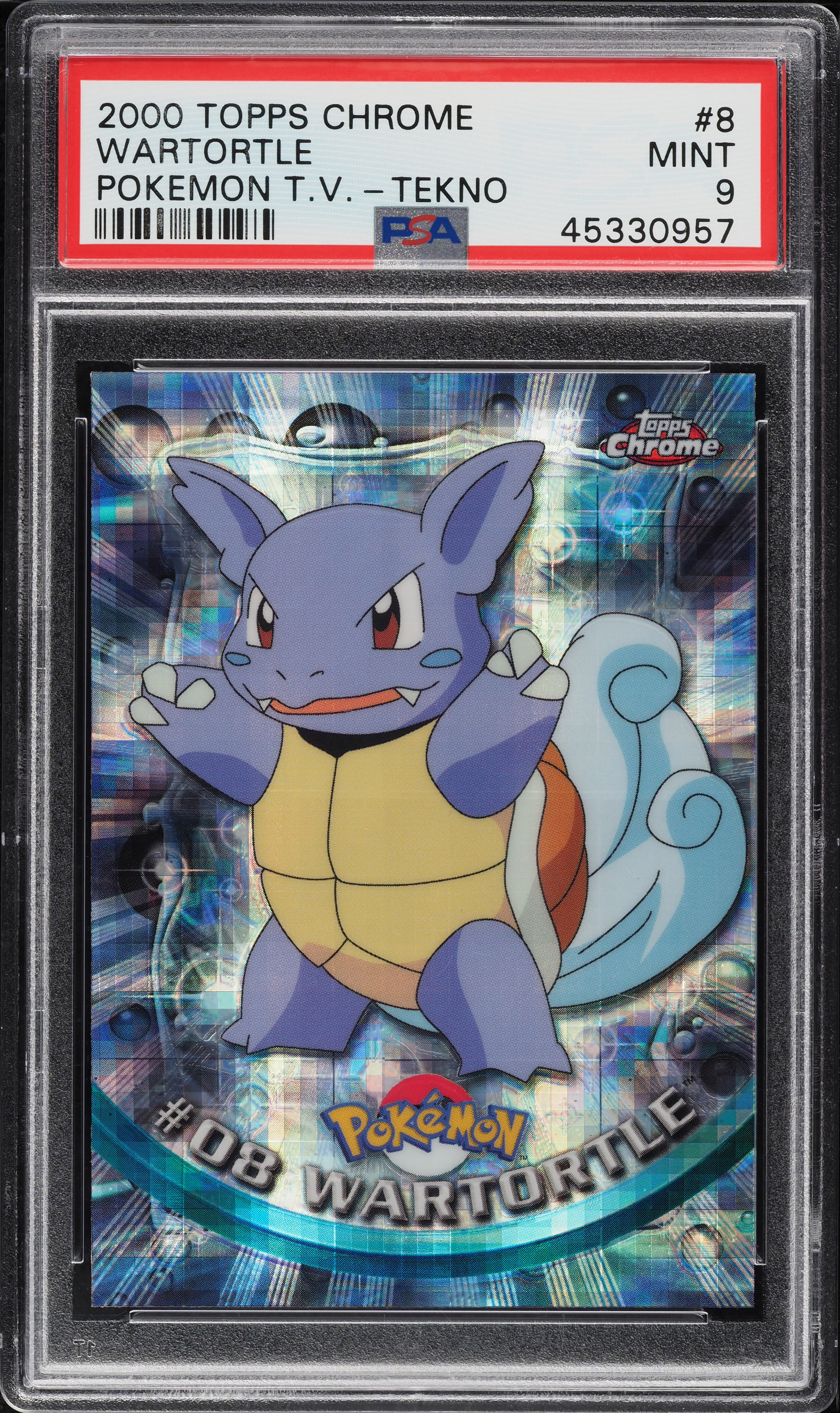 【PSA8】ドククラゲ 英語 topps chrome POKEMON TV 2000 Topps Chrome Pokemon Series 1 Tekno Wartortle #8 PSA 9 MINT