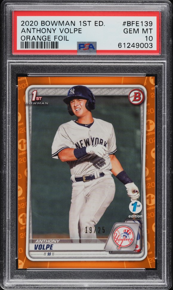 2020 Bowman 1st Edition Yellow Foil Anthony Volpe ROOKIE /75 #BFE