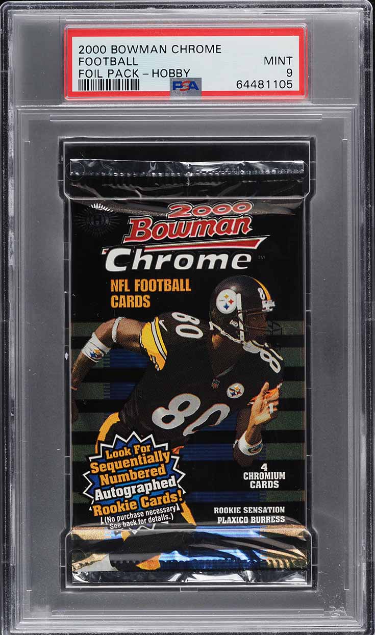 2000 Bowman Chrome Football Foil Pack Hobby, Tom Brady RC? PSA 9 MINT