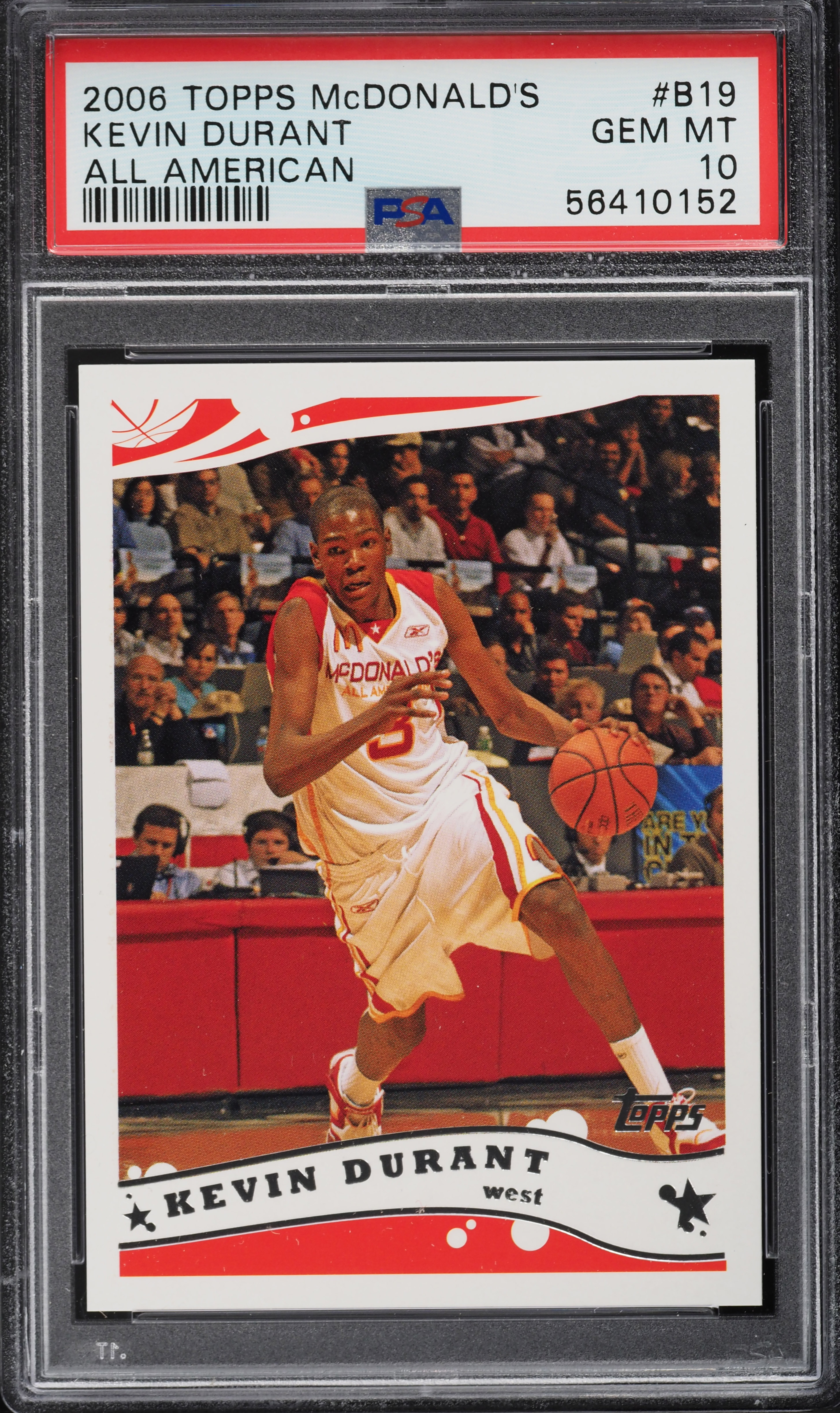 2006 Topps McDonald's All-American Kevin Durant ROOKIE #B19 PSA 10
