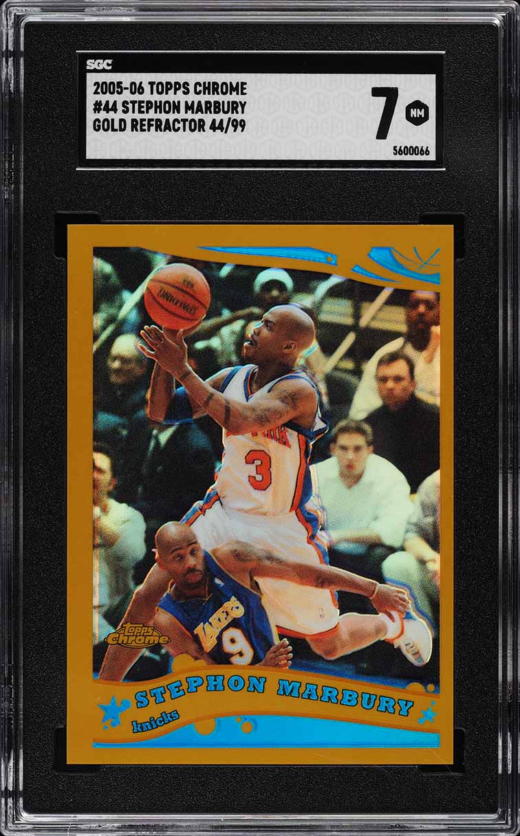 2005 Topps Chrome Gold Refractor Stephon Marbury /99 #44 SGC 7 NRMT