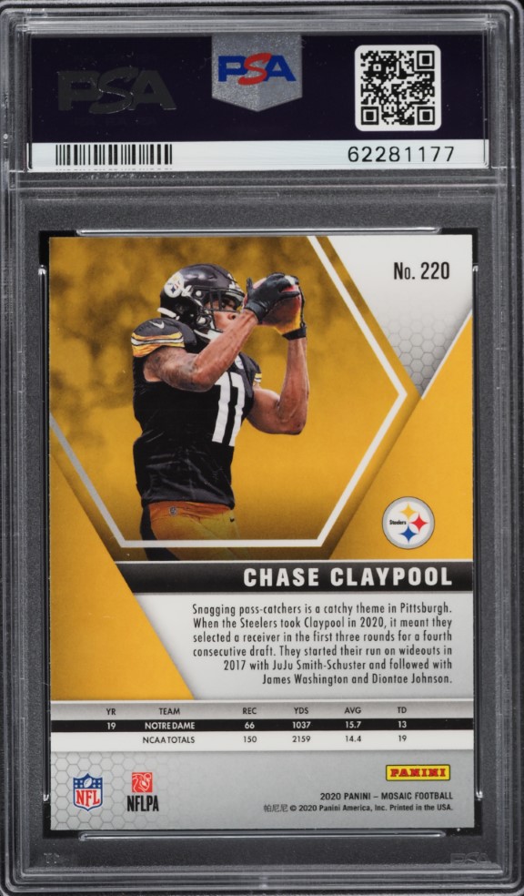 2020 Panini Mosaic Chase Claypool ROOKIE #220 PSA 8 NM-MT