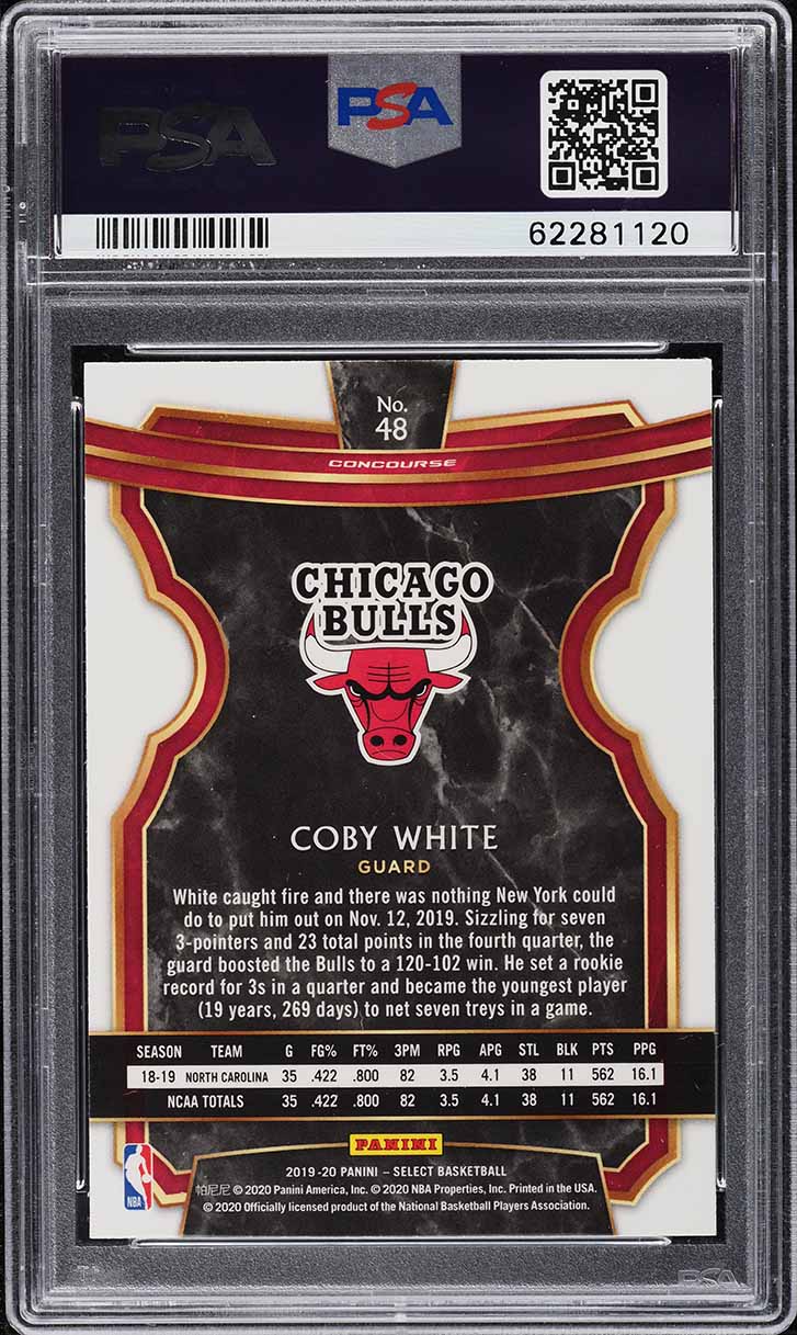 2019 Select Concourse Coby White ROOKIE #48 PSA 9 MINT