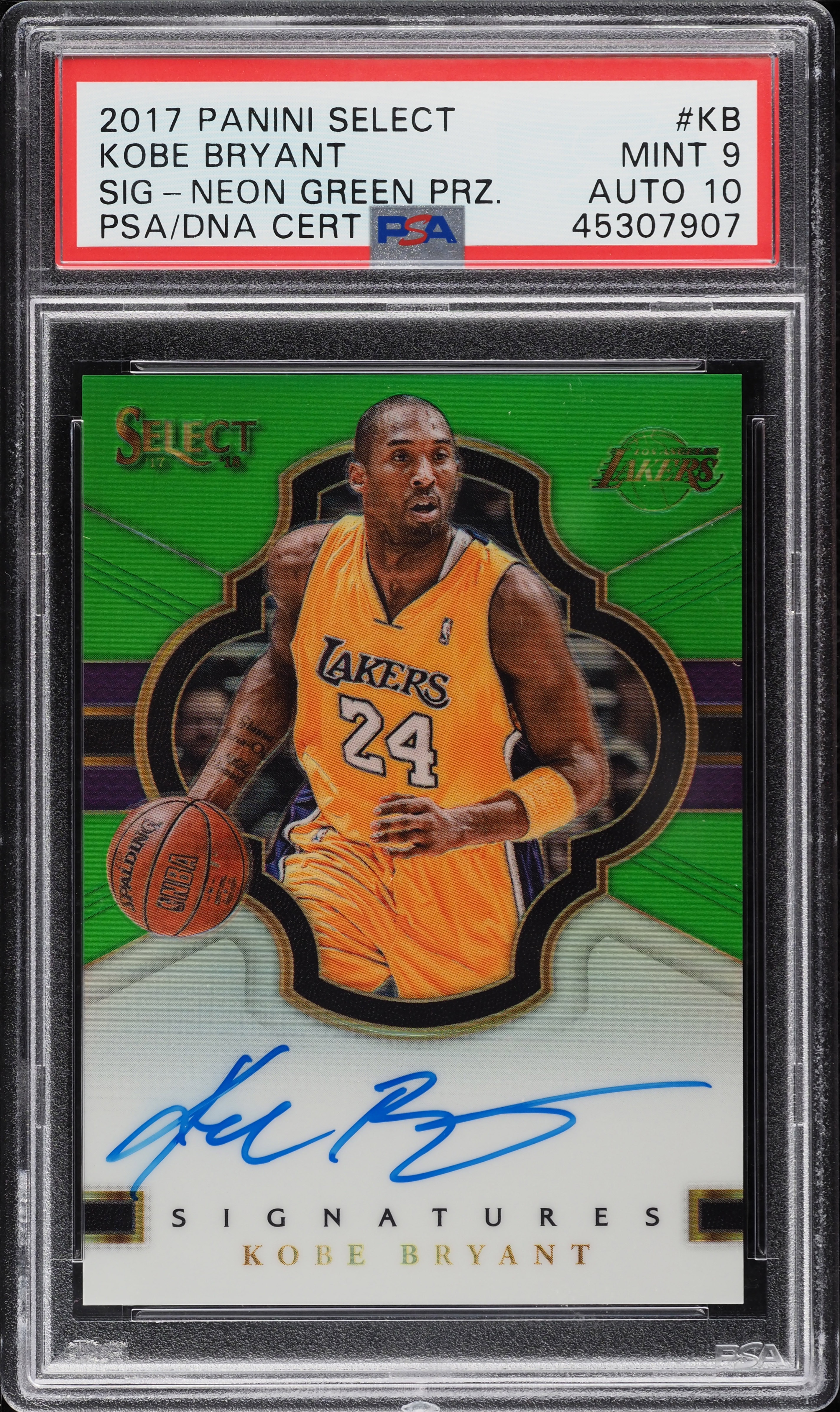 その他 Kobe Bryant Limited Edition PSA 10 2017 Select Signatures Neon Green Prizm Kobe Bryant AUTO DNA 10