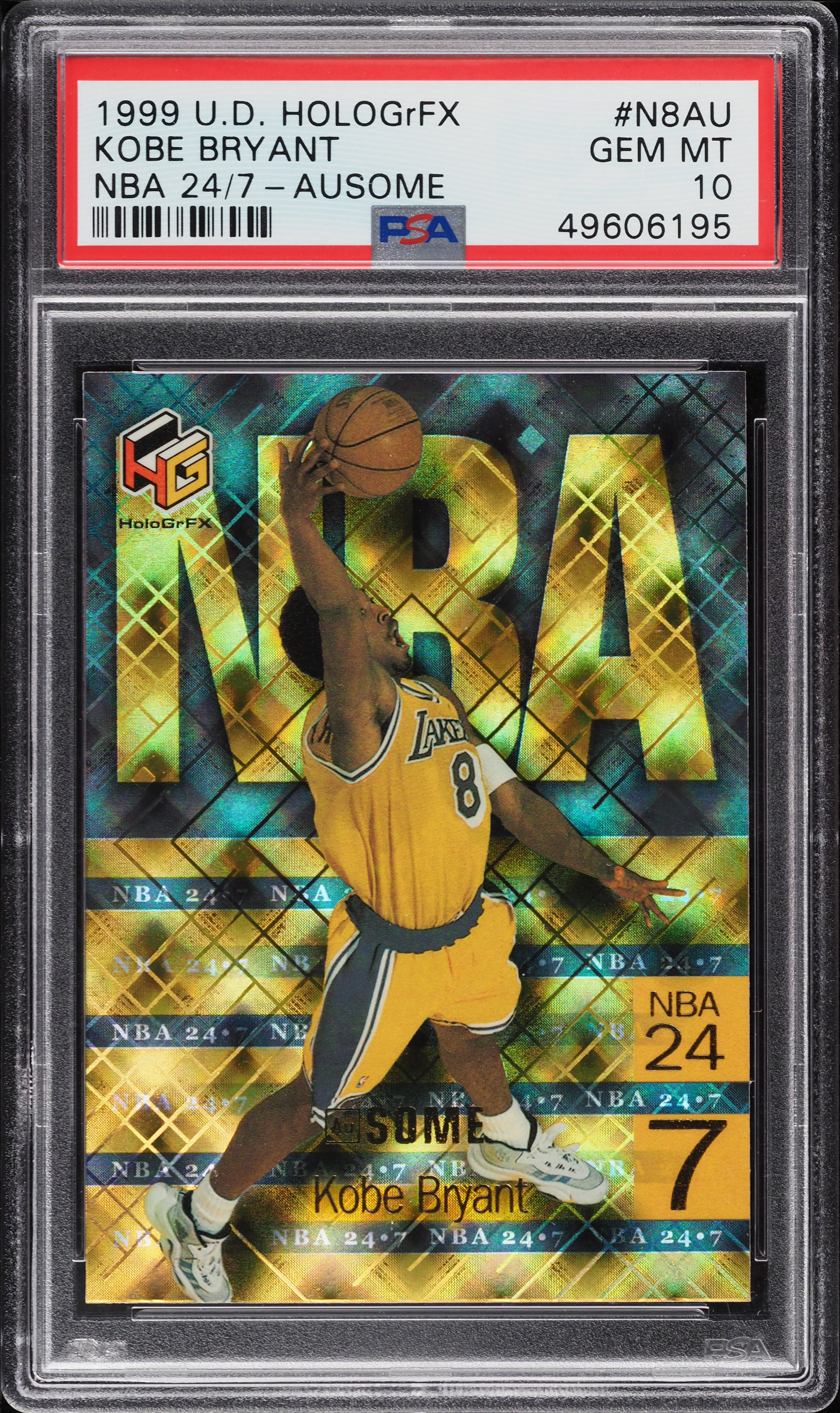 1999 Upper Deck Hologrfx NBA 24/7 Ausome Kobe Bryant #N8AU PSA 10