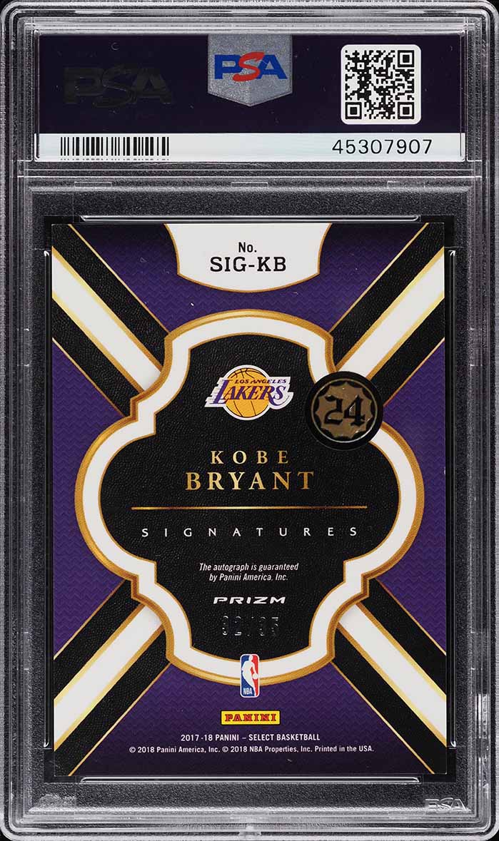 2017 Select Signatures Neon Green Prizm Kobe Bryant AUTO DNA 10 /35 PSA 9 MINT
