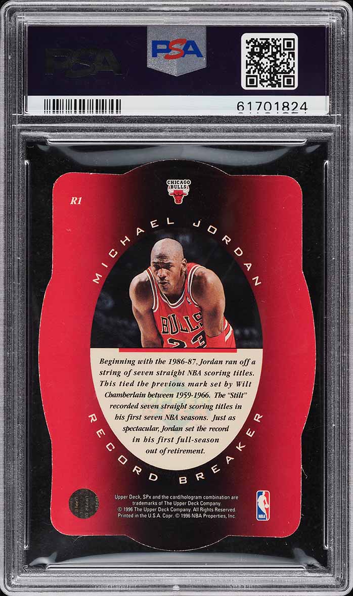 1996 SPx Record Breaker Die-Cut Michael Jordan #R1 PSA 10 GEM MINT