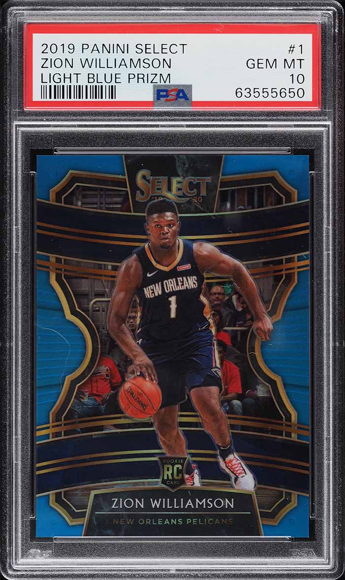 2019 Select Light Blue Prizm Zion Williamson ROOKIE /299 #1 PSA 10 GEM MINT