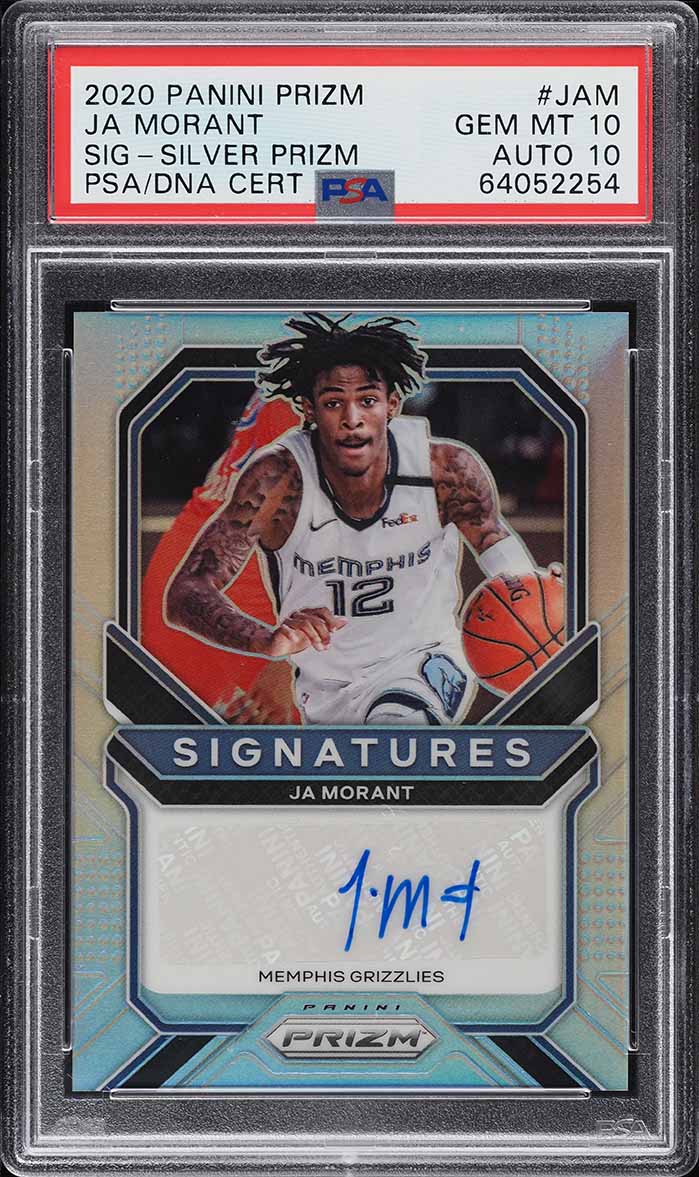2020 Panini Prizm Signatures Silver Prizm Ja Morant AUTO DNA 10