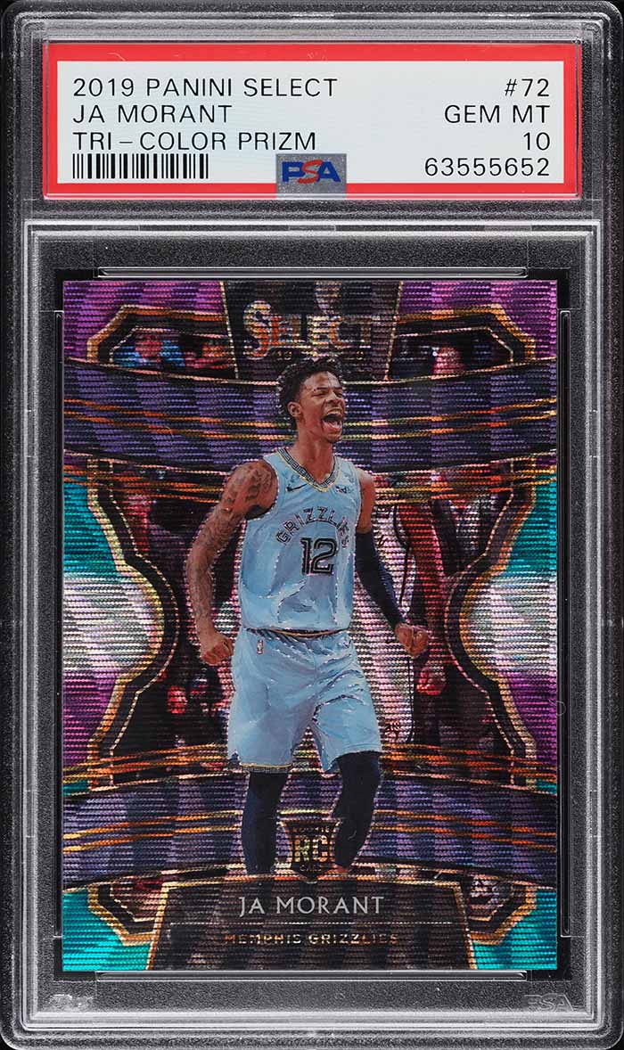 2019 Select Tri-Color Prizms Ja Morant ROOKIE #72 PSA 10 GEM MINT
