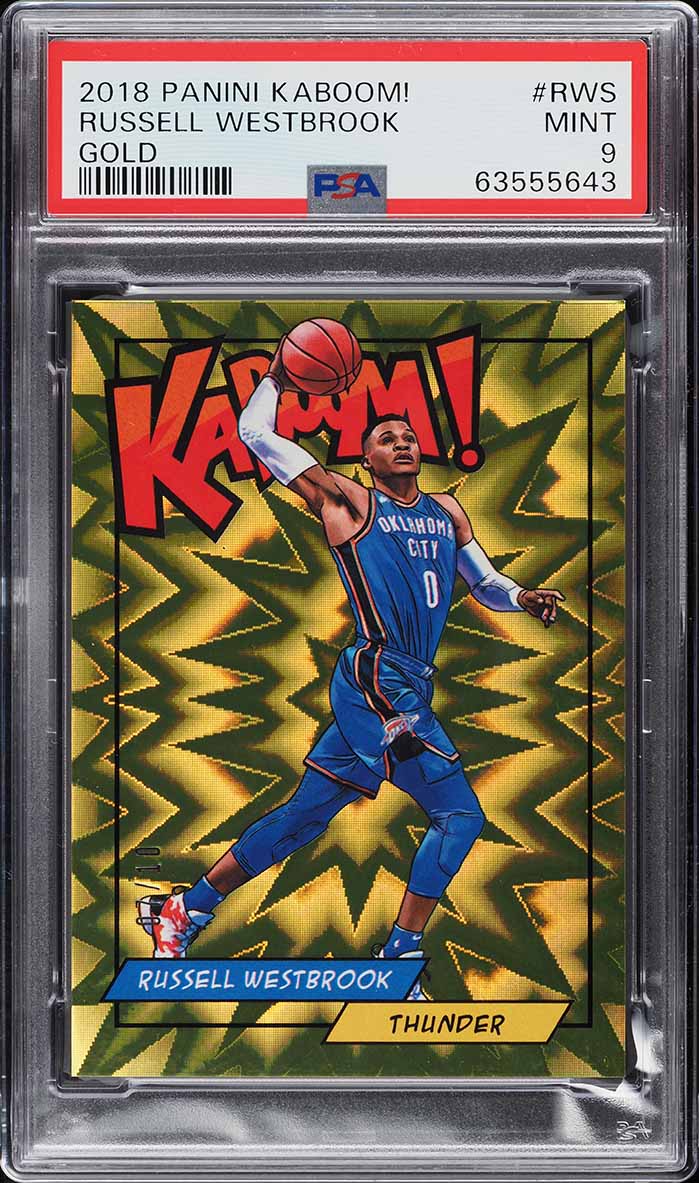 2018 Panini Kaboom! Gold Russell Westbrook /10 #K-RWS PSA 9 MINT