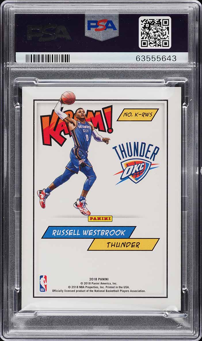 2018 Panini Kaboom! Gold Russell Westbrook /10 #K-RWS PSA 9 MINT