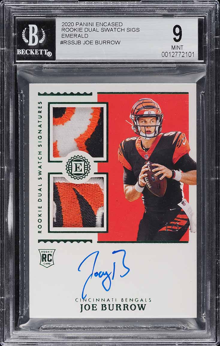 2020 Panini Flawless Emerald Joe Burrow RC PATCH AUTO DNA 10 /5