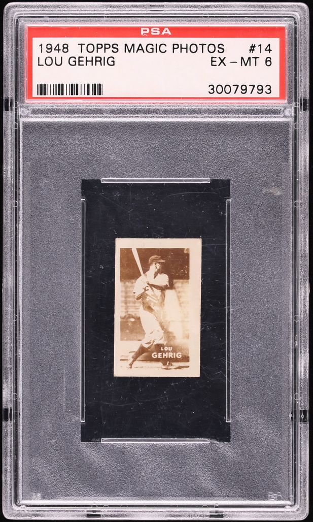 1948 Topps Magic Photo Baseball Hall Of Fame Lou Gehrig #14K PSA 6 EXMT