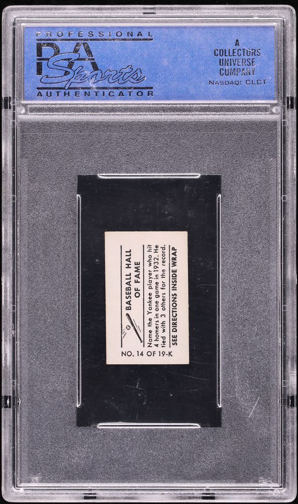 1948 Topps Magic Photo Baseball Hall Of Fame Lou Gehrig #14K PSA 6 EXMT