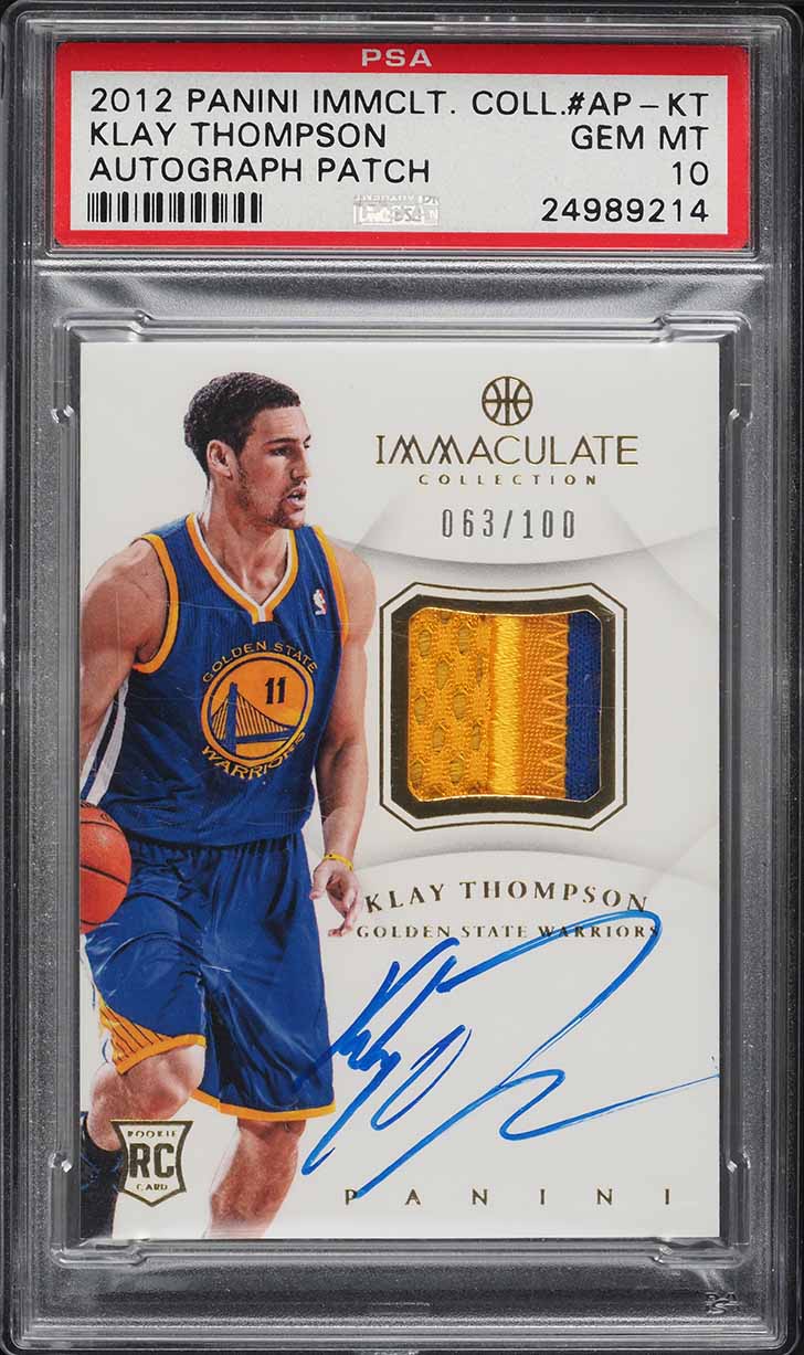 2012 Immaculate Collection Klay Thompson ROOKIE PATCH AUTO /100