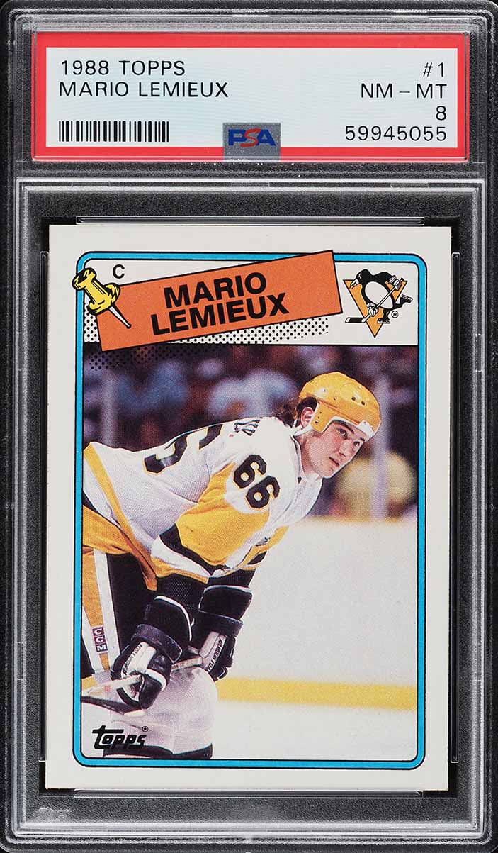 1988 Topps Hockey Mario Lemieux #1 PSA 8 NM-MT