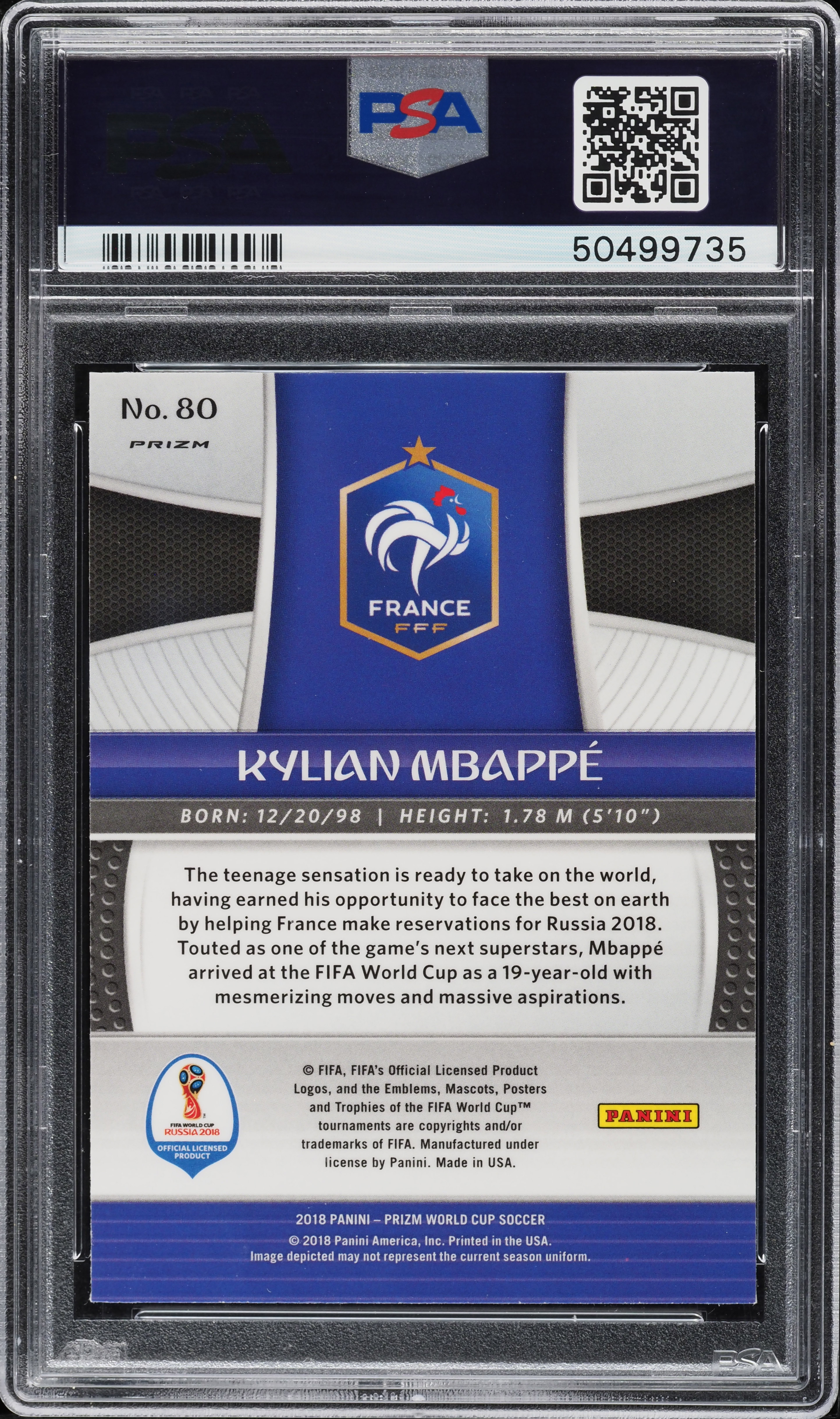 2018 Panini Prizm World Cup Red Blue Wave Prizms Kylian Mbappe