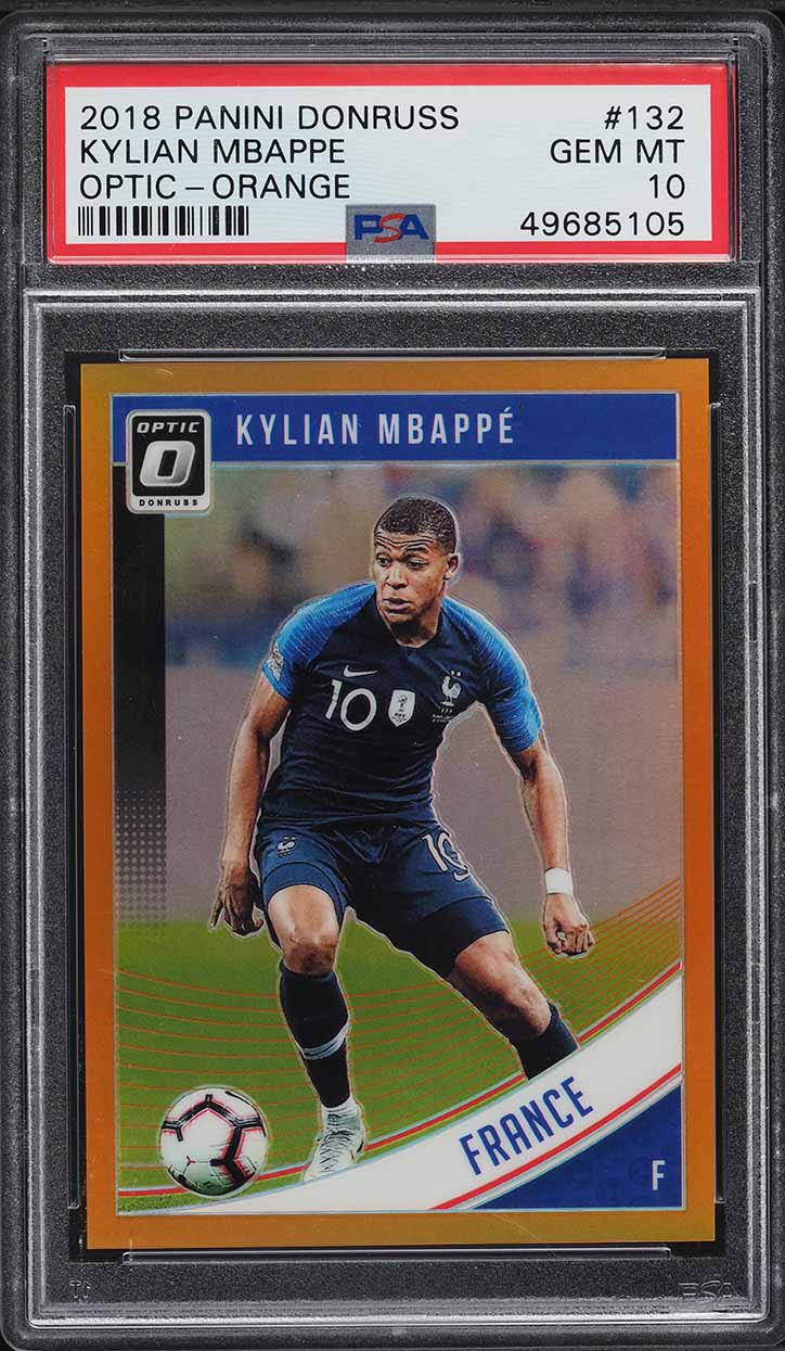 2018 Donruss Optic Orange Kylian Mbappe ROOKIE /99 #132 PSA 10 GEM MINT