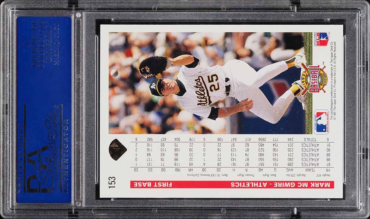 mark mcgwire holographic card 1992 Upper Deck Gold Hologram Mark McGwire #153 PSA 10 GEM MINT