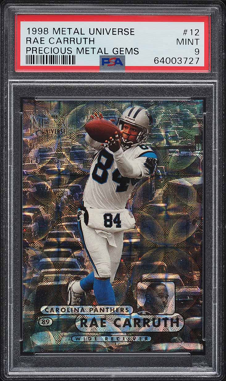 1998 Metal Universe Precious Metal Gems PMG Rae Carruth /50 #12 PSA 9 MINT